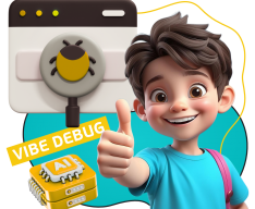 Тестирование & Vibe Debug. Охотники за багами - КИБЕРшкола программирования для детей, компьютерные курсы для школьников, начинающих и подростков - KIBERone г. Нововоронеж