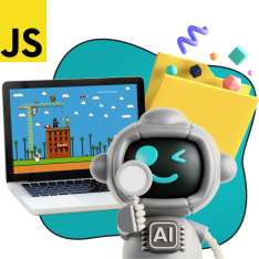 Язык программирования JavaScript + AI. Проектное обучение + геймификация + AI-помощники - КИБЕРшкола программирования для детей, компьютерные курсы для школьников, начинающих и подростков - KIBERone г. Нововоронеж